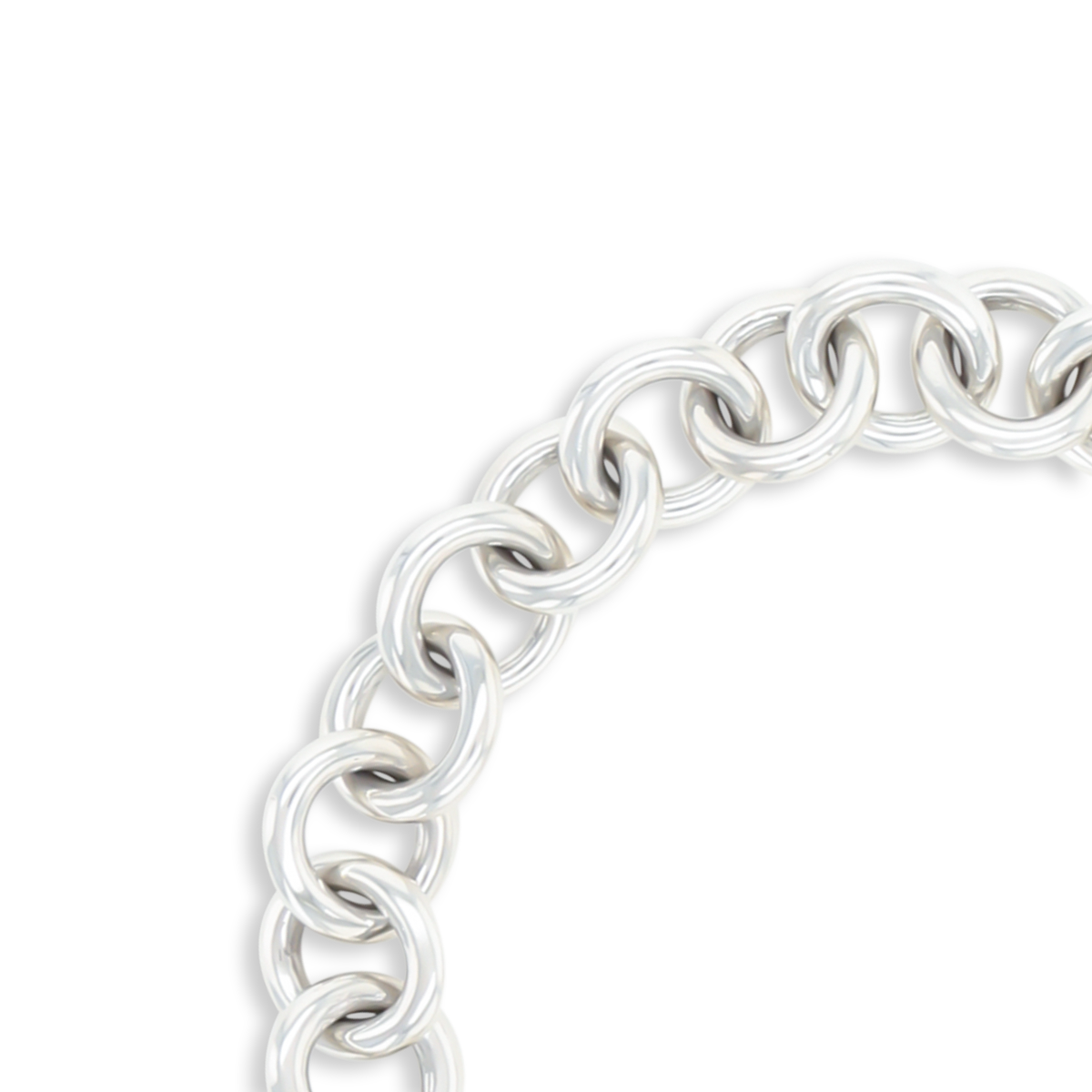 Tiffany & Co. Sterling Silver Plain Heart Tag 19cm Bracelet