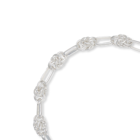 Sterling Silver Byzantine & Elongated Link Bracelet