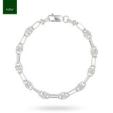 Sterling Silver Byzantine & Elongated Link Bracelet