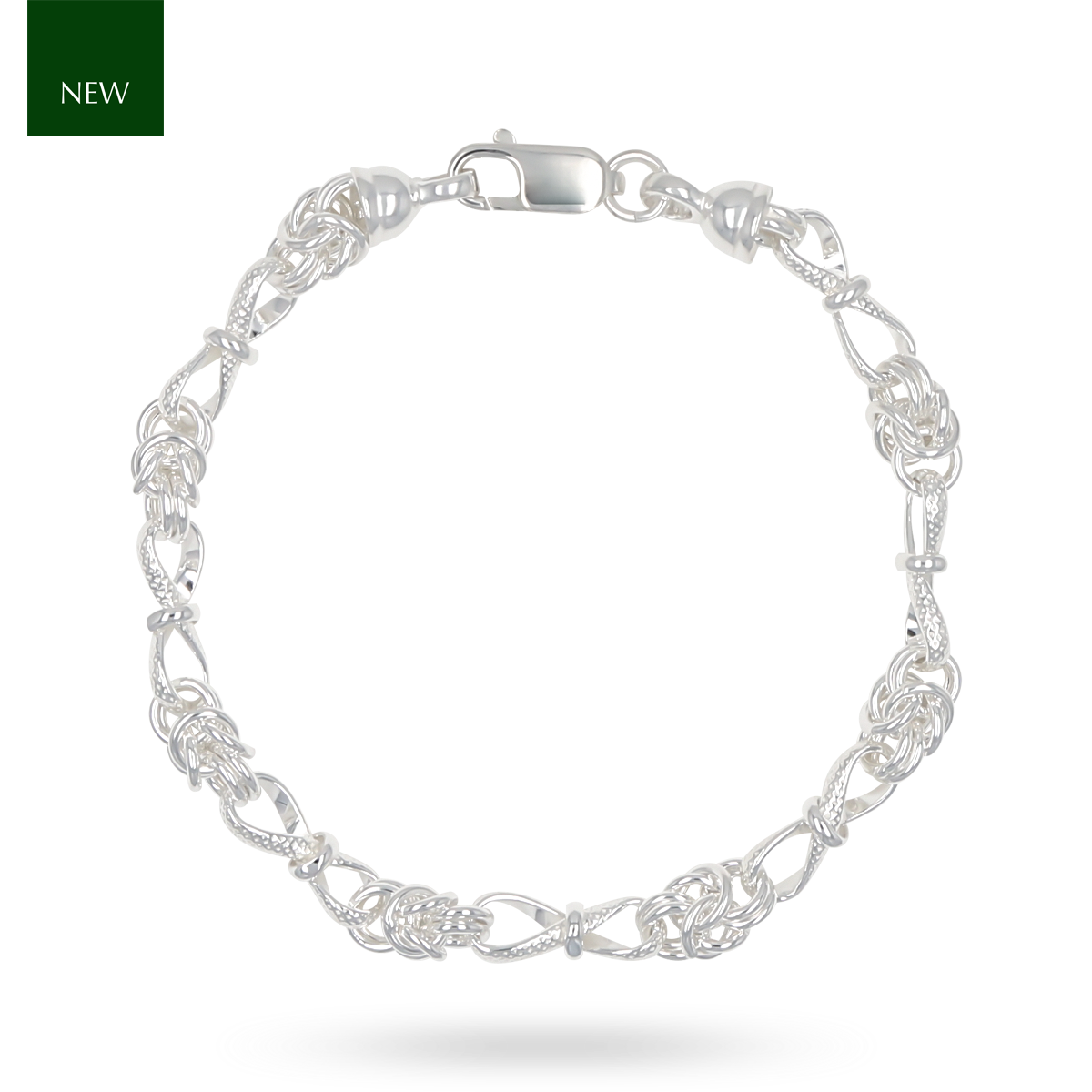 Sterling Silver Knot & Twisted Fetter Link Bracelet