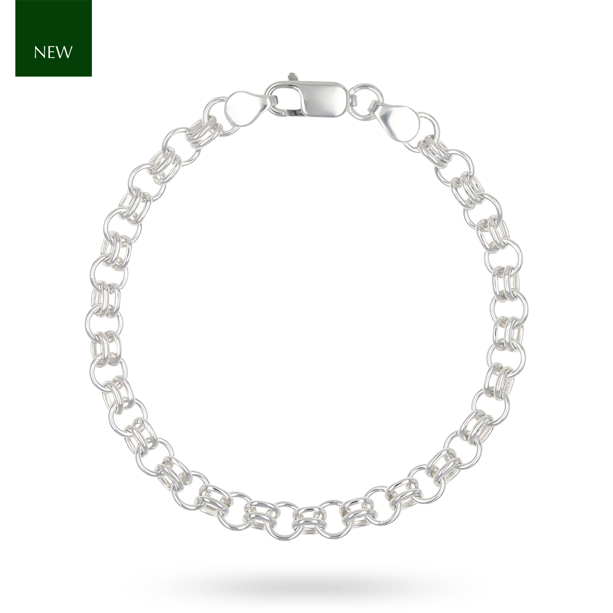 Sterling Silver Double & Single Round Link Bracelet