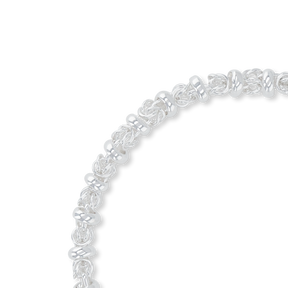 Sterling Silver Byzantine & Beaded Link Bracelet