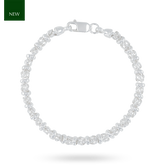 Sterling Silver Byzantine & Beaded Link Bracelet