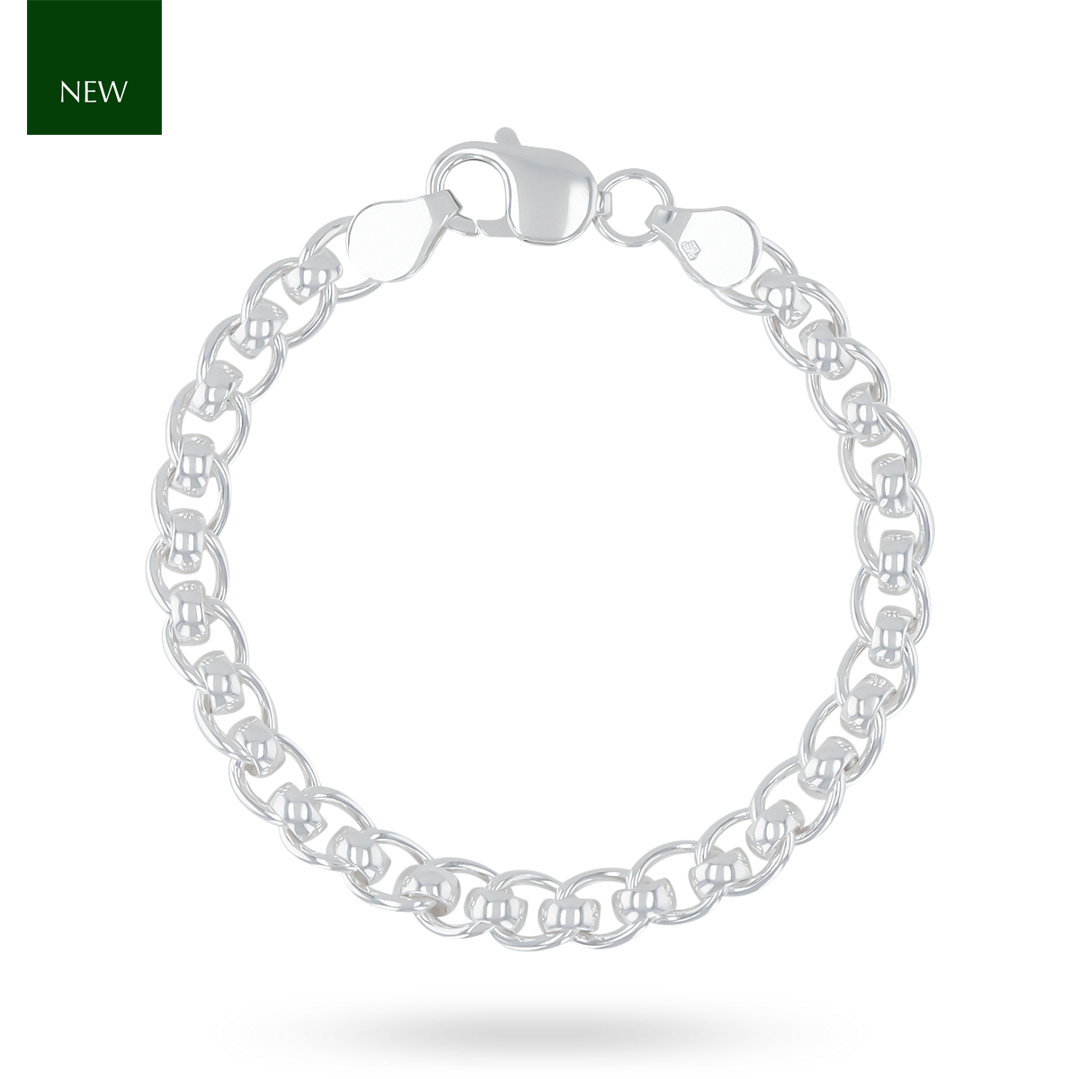Sterling Silver Chunky Rollerball Link Bracelet
