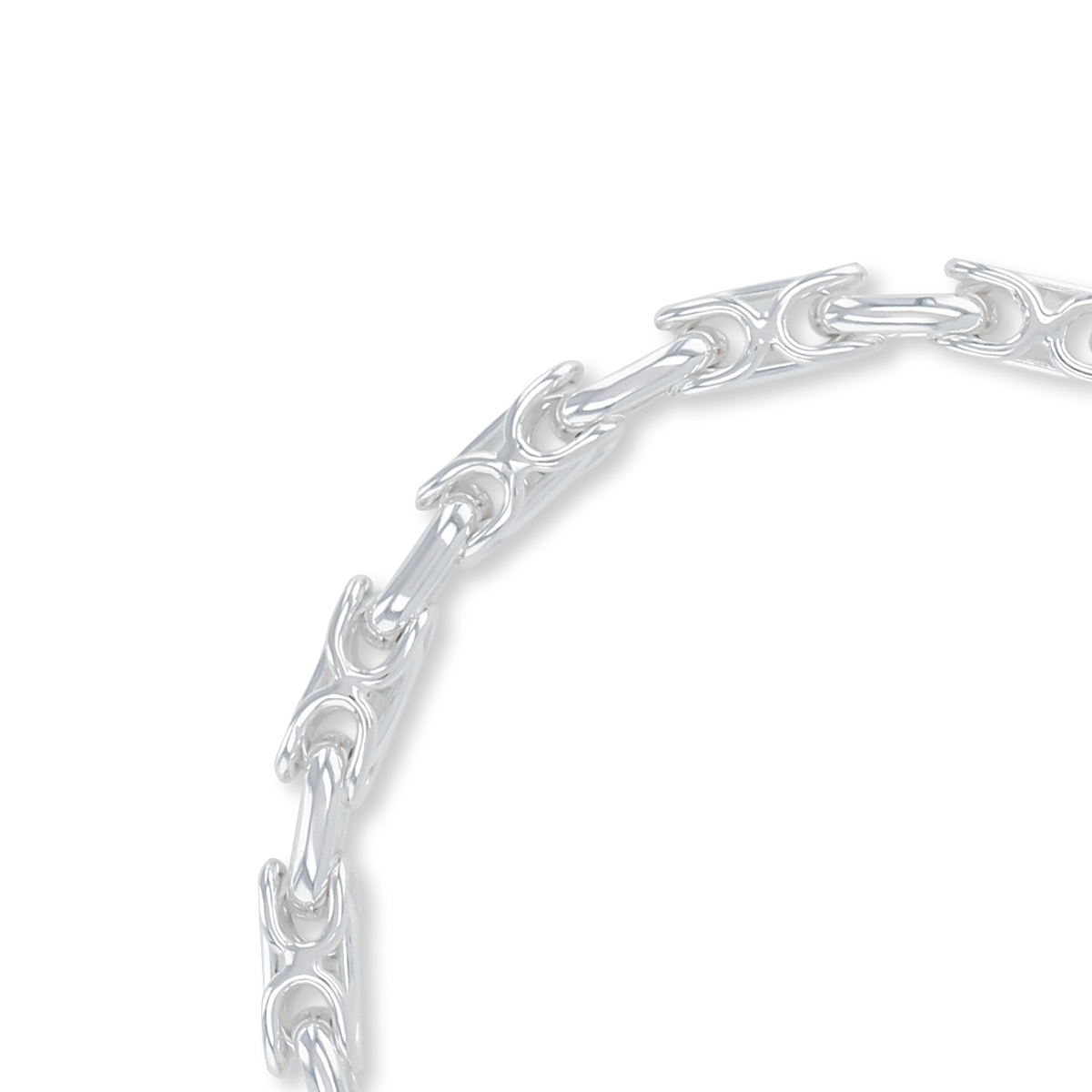 Sterling Silver Belcher & Knot Overlaid Link Bracelet