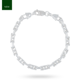 Sterling Silver Belcher & Knot Overlaid Link Bracelet