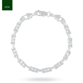 Sterling Silver Belcher & Knot Overlaid Link Bracelet