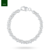 Sterling Silver Chunky Byzantine & Beaded Link Bracelet