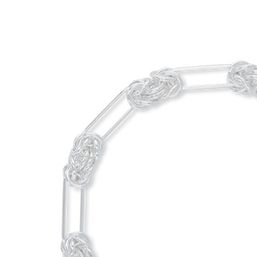 Sterling Silver Chunky Byzantine & Elongated Link Bracelet