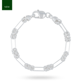 Sterling Silver Chunky Byzantine & Elongated Link Bracelet