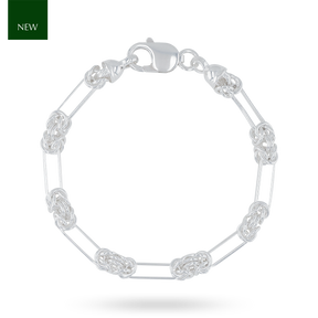 Sterling Silver Chunky Byzantine & Elongated Link Bracelet