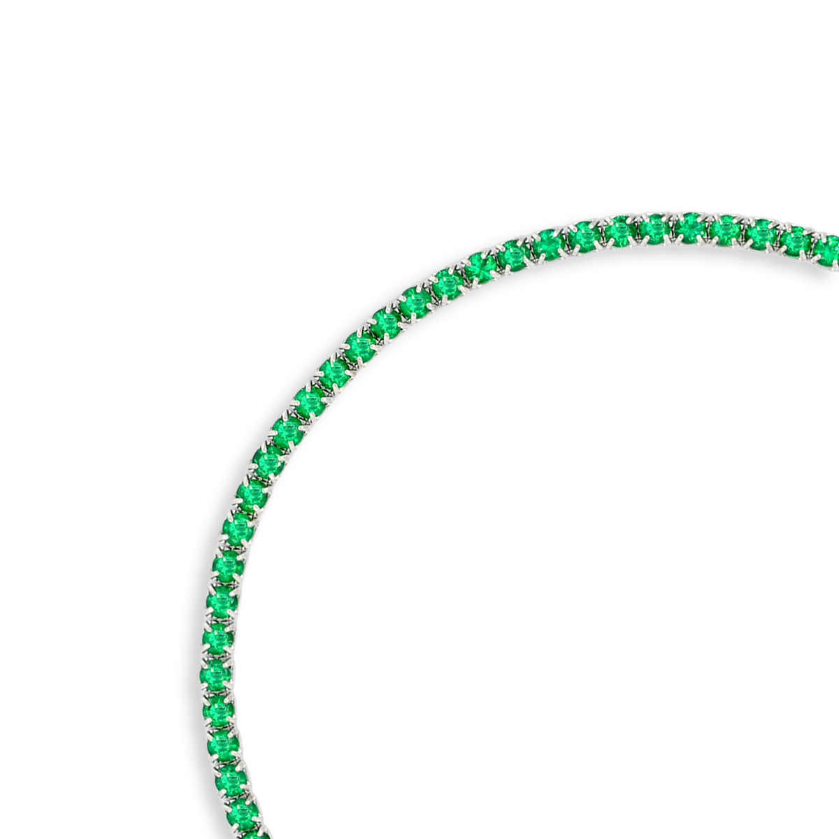 Sterling Silver Green Cubic Zirconia Tennis Bracelet