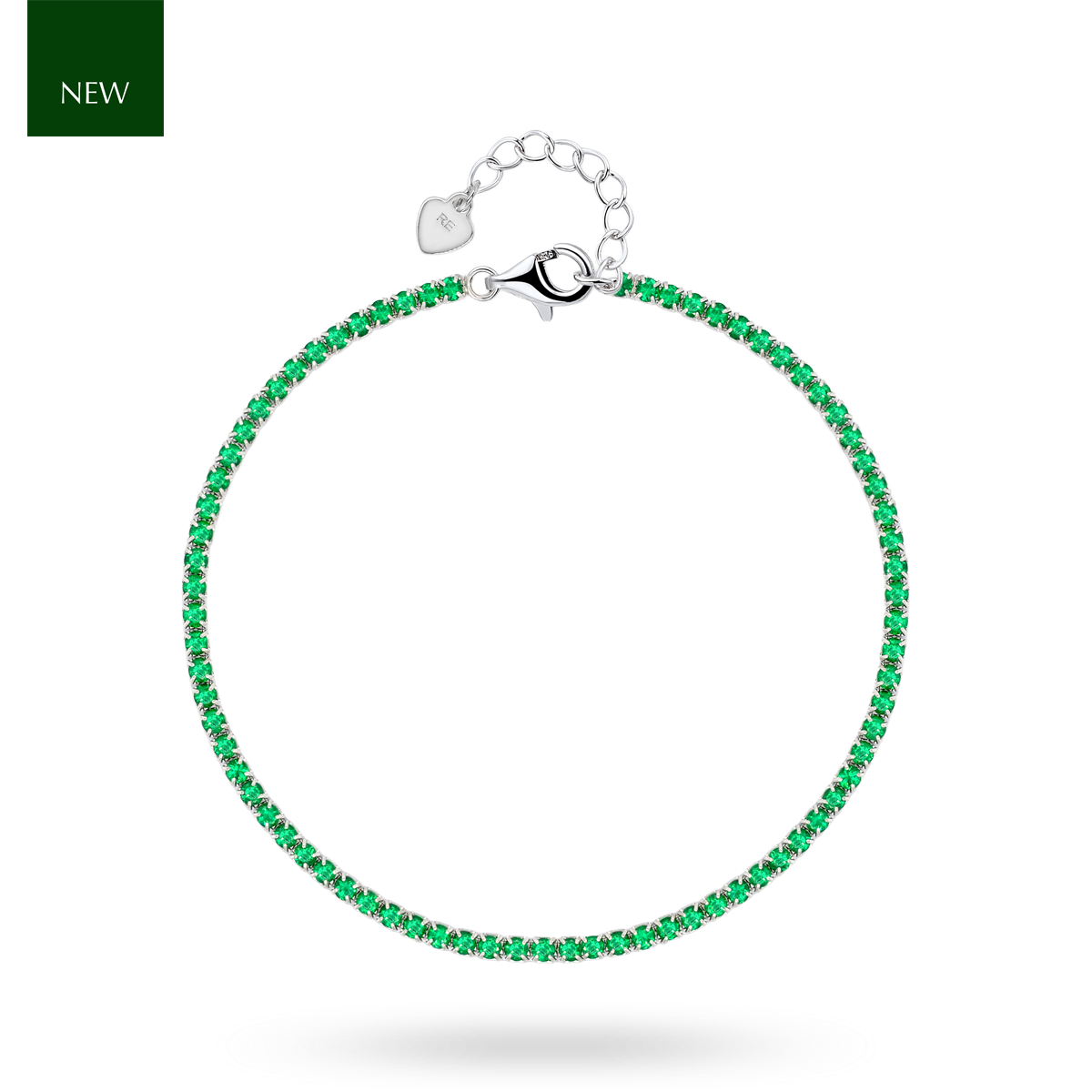 Sterling Silver Green Cubic Zirconia Tennis Bracelet