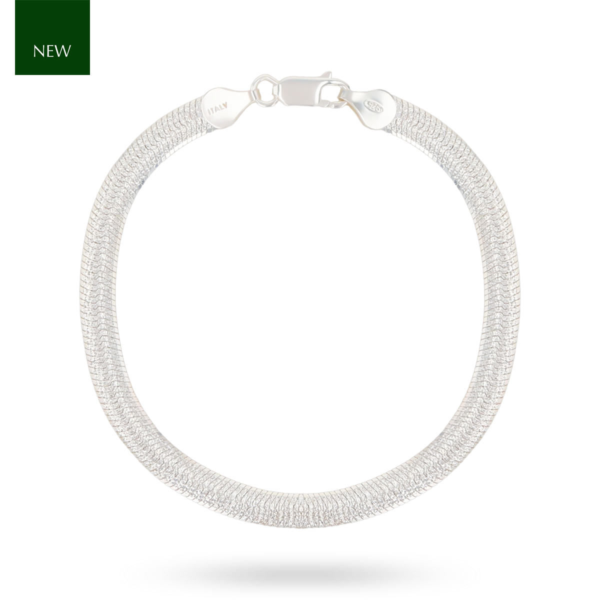 Sterling Silver Frosted Herringbone Bracelet