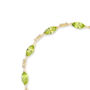 9ct Yellow Gold Marquise Shaped Peridot Bracelet