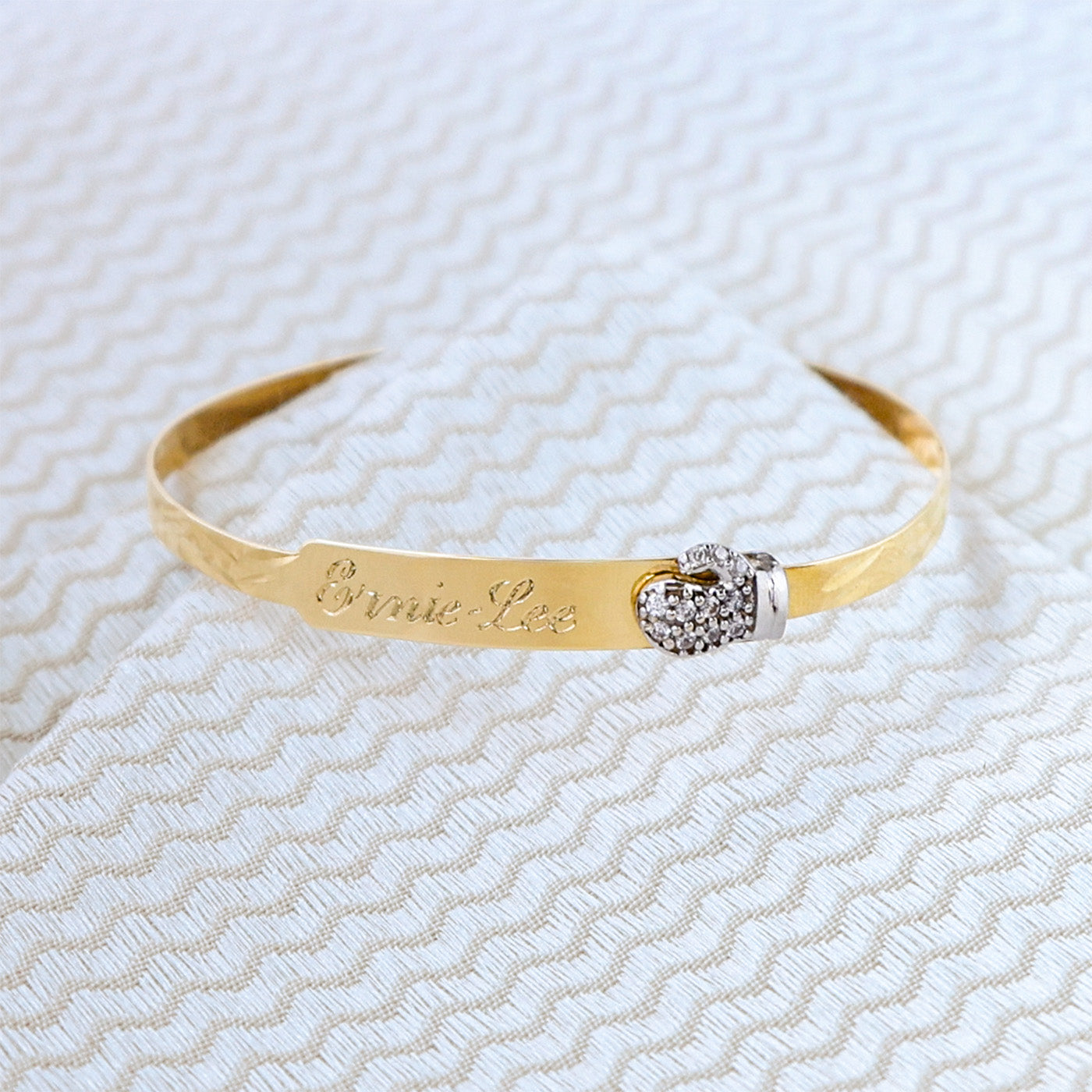 9ct Gold Baby ID Bangle Personalised with Hand-Engraved Name