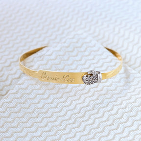9ct Gold Baby ID Bangle Personalised with Hand-Engraved Name