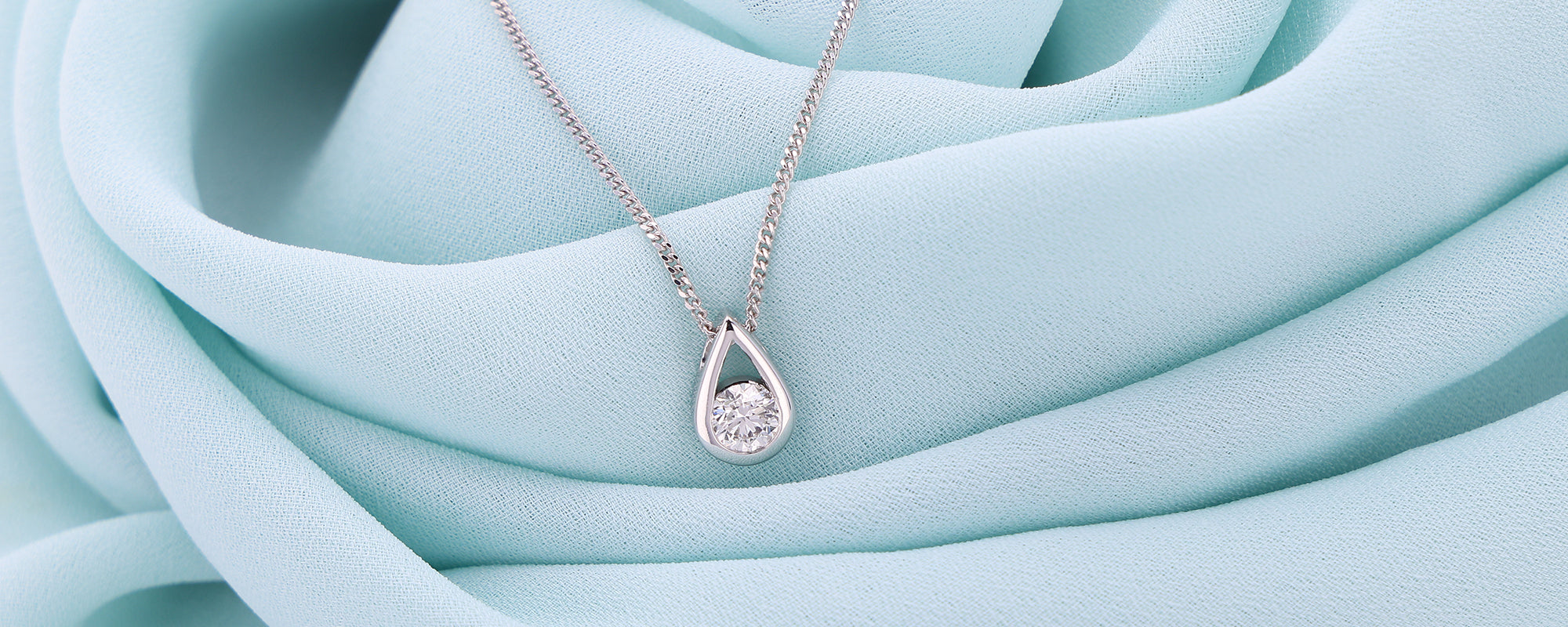 Bespoke Design Teardrop Diamond Pendant.