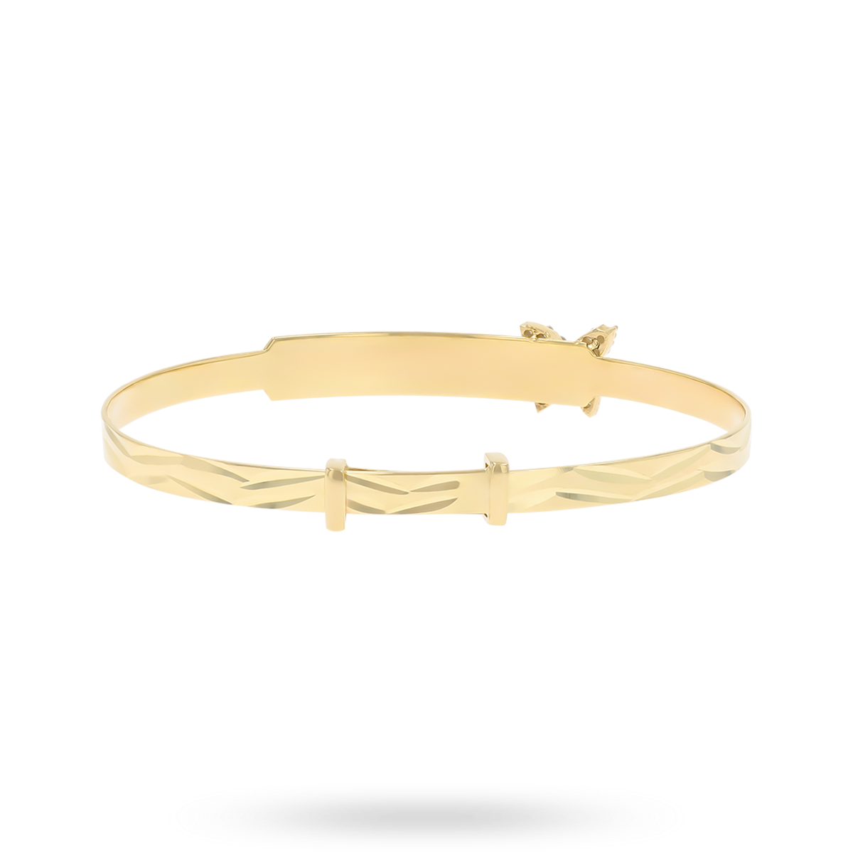 9ct Yellow Gold Cubic Zirconia Butterfly ID Expandable Baby Bangle