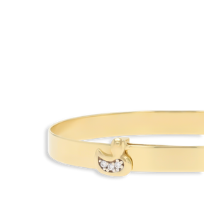 9ct Yellow Gold Double Cubic Zirconia Duck Expandable Baby Bangle