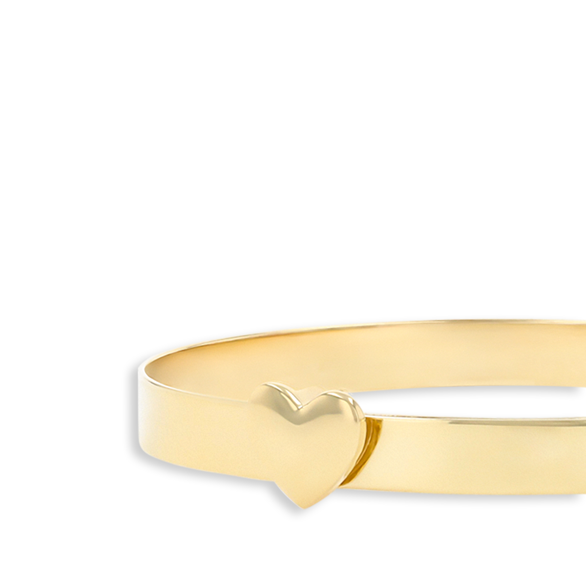 9ct Yellow Gold Double Heart Expandable Baby Bangle