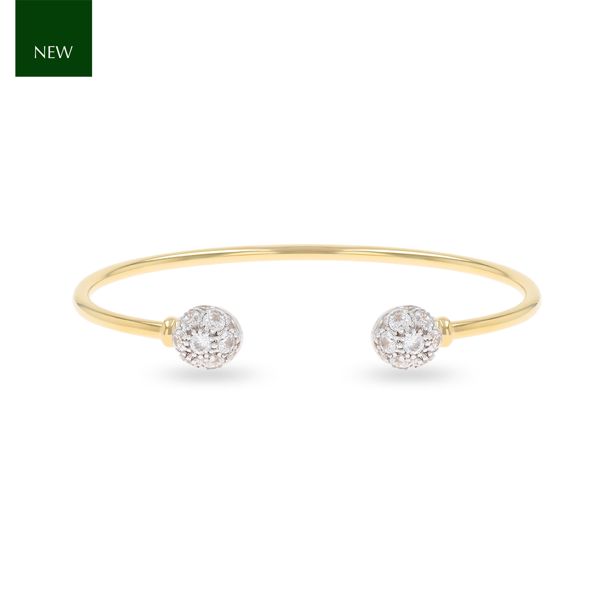 9ct Yellow Gold Cubic Zirconia Solid Torque Baby Bangle