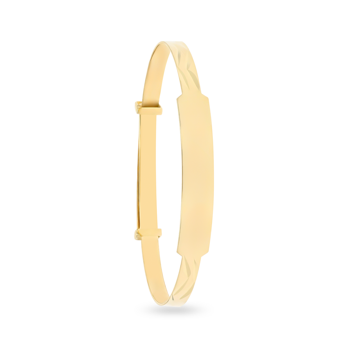 9ct Yellow Gold Diamond Cut ID Expandable Baby Bangle