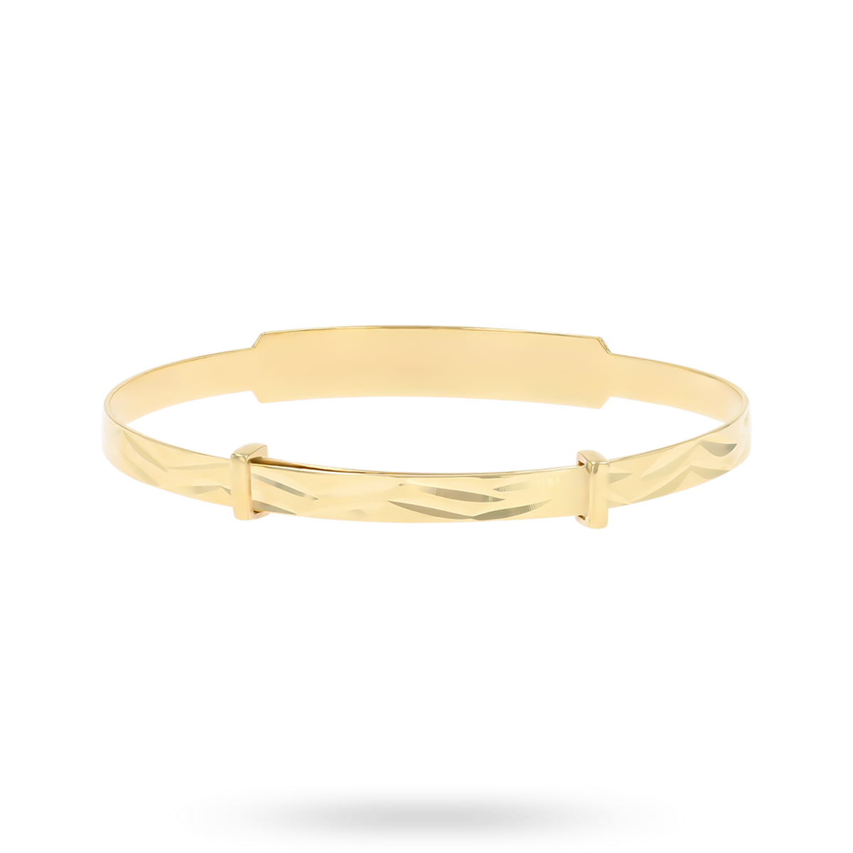 9ct Yellow Gold Diamond Cut ID Expandable Baby Bangle