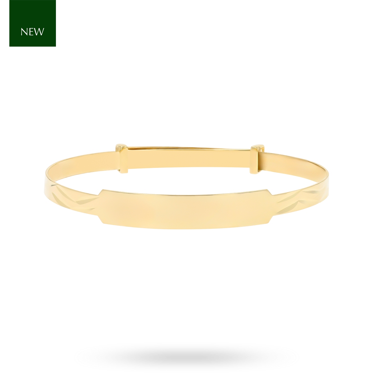 9ct Yellow Gold Diamond Cut ID Expandable Baby Bangle
