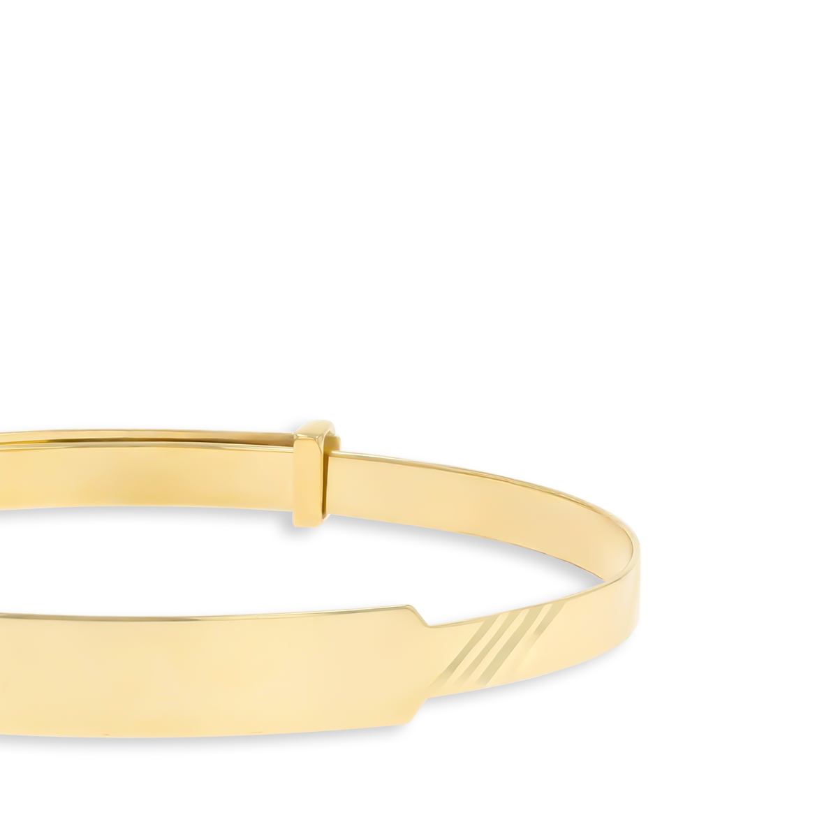 9ct Yellow Gold Diagonal Diamond Cut ID Expandable Baby Bangle