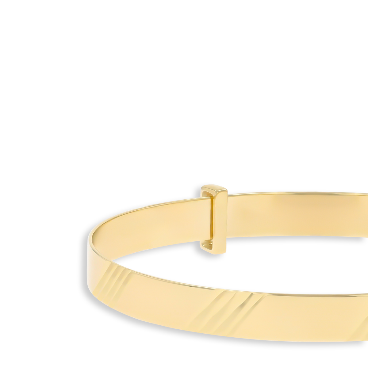 9ct Yellow Gold Diagonal Diamond Cut Expandable Baby Bangle