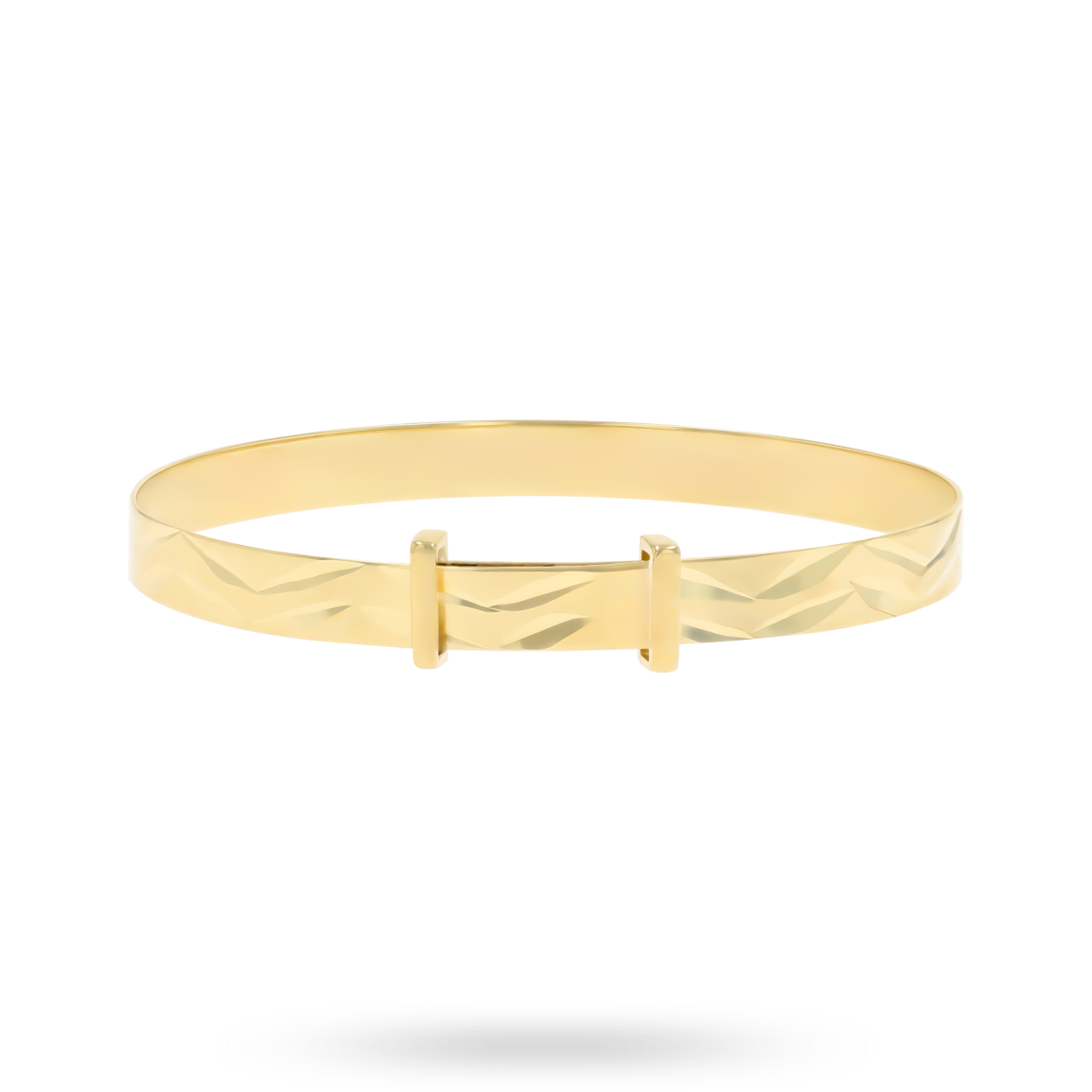 9ct Yellow Gold 4mm Diamond Cut Expandable Baby Bangle