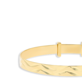 9ct Yellow Gold 4mm Diamond Cut Expandable Baby Bangle