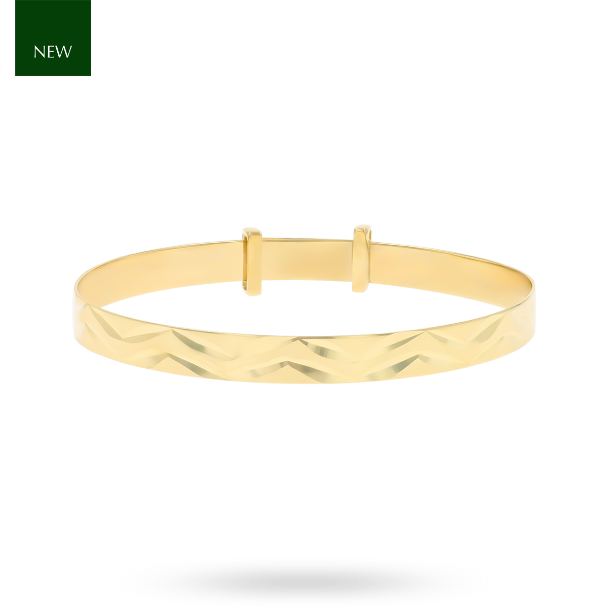 9ct Yellow Gold 4mm Diamond Cut Expandable Baby Bangle
