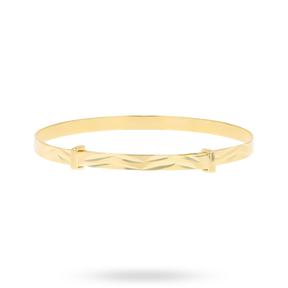 9ct Yellow Gold 3mm Diamond Cut Expandable Baby Bangle