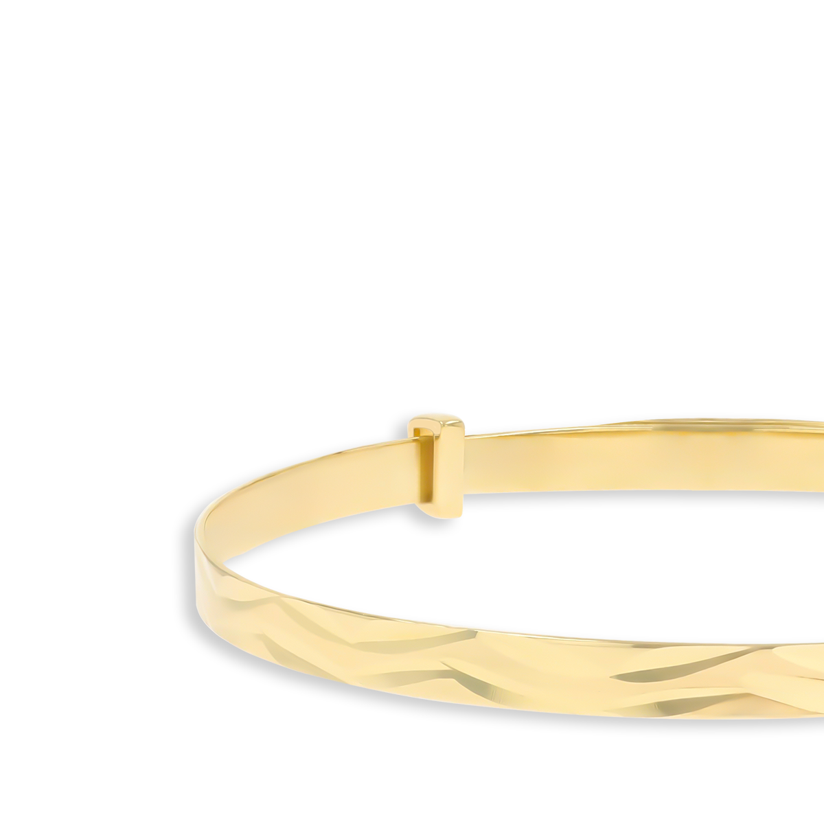 9ct Yellow Gold 3mm Diamond Cut Expandable Baby Bangle