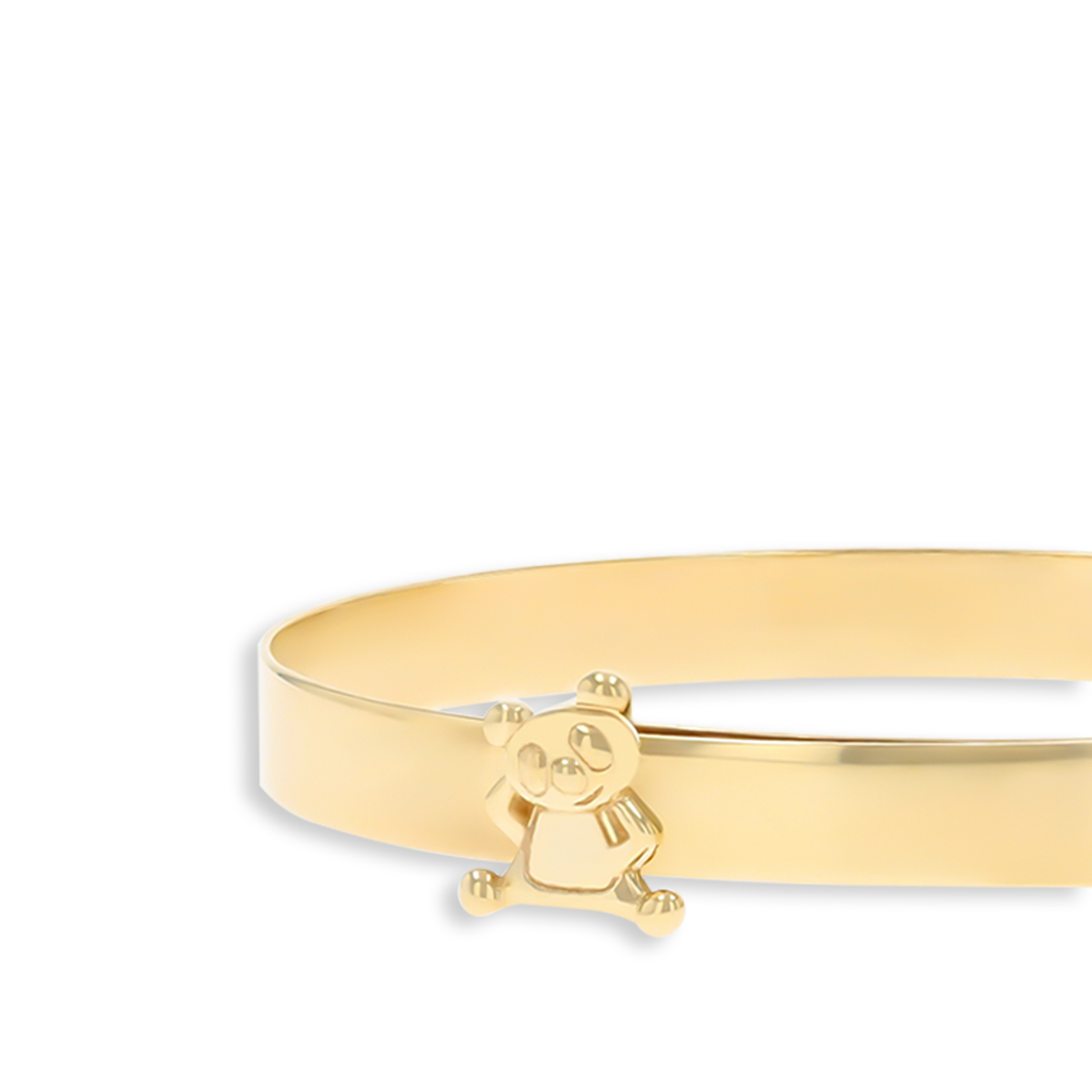 9ct Yellow Gold Double Teddy Bear Expandable Baby Bangle