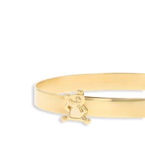 9ct Yellow Gold Double Teddy Bear Expandable Baby Bangle