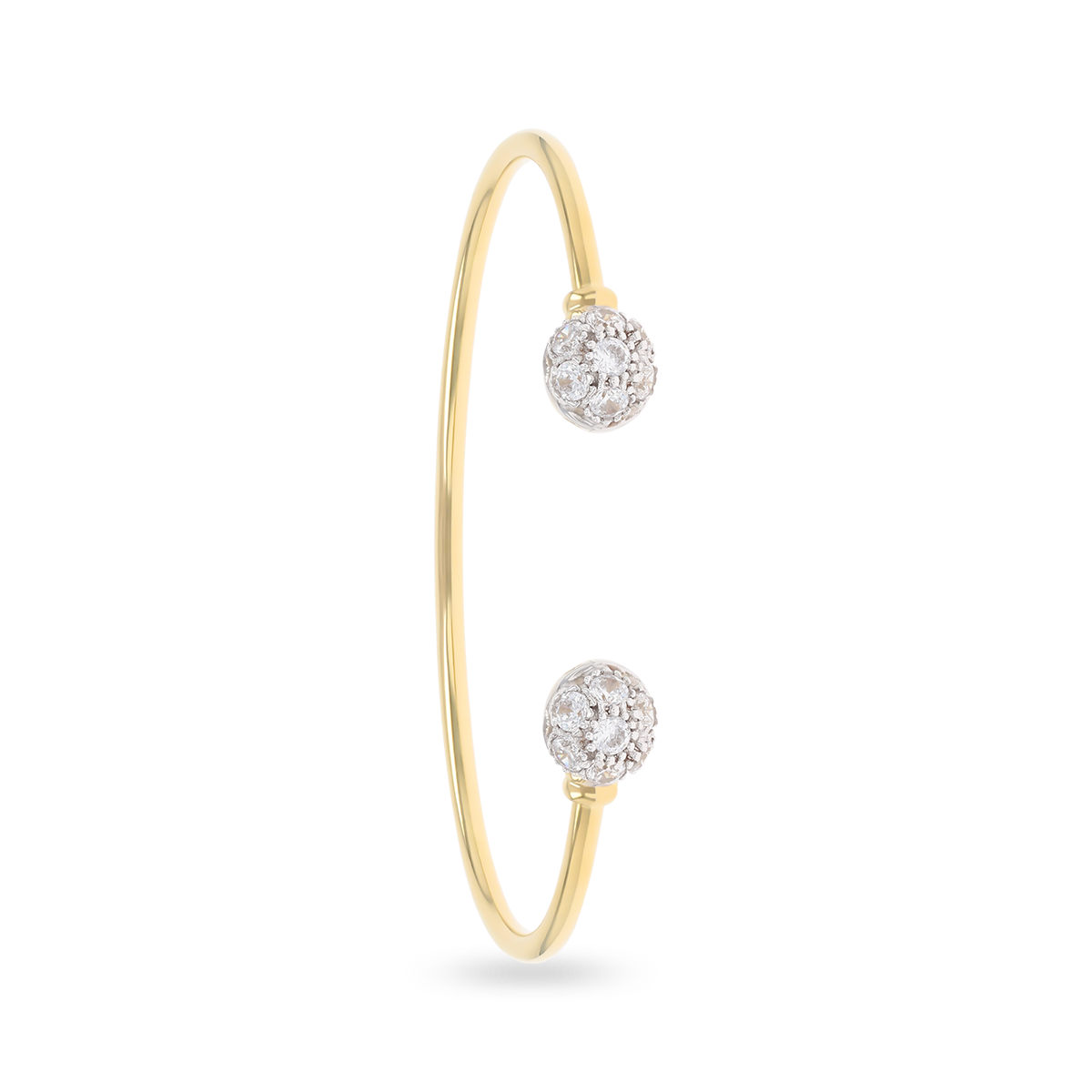 9ct Yellow Gold Cubic Zirconia Solid Torque Baby Bangle