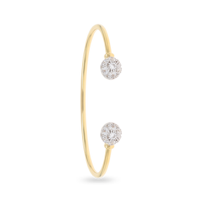 9ct Yellow Gold Cubic Zirconia Solid Torque Baby Bangle