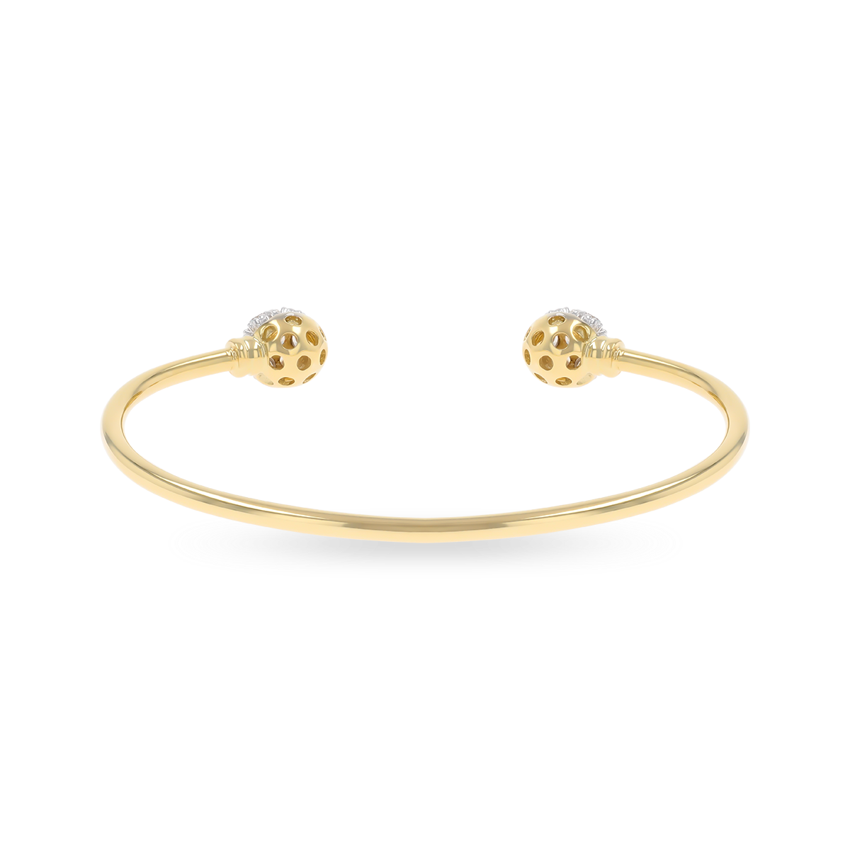 9ct Yellow Gold Cubic Zirconia Solid Torque Baby Bangle