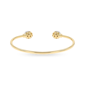 9ct Yellow Gold Cubic Zirconia Solid Torque Baby Bangle