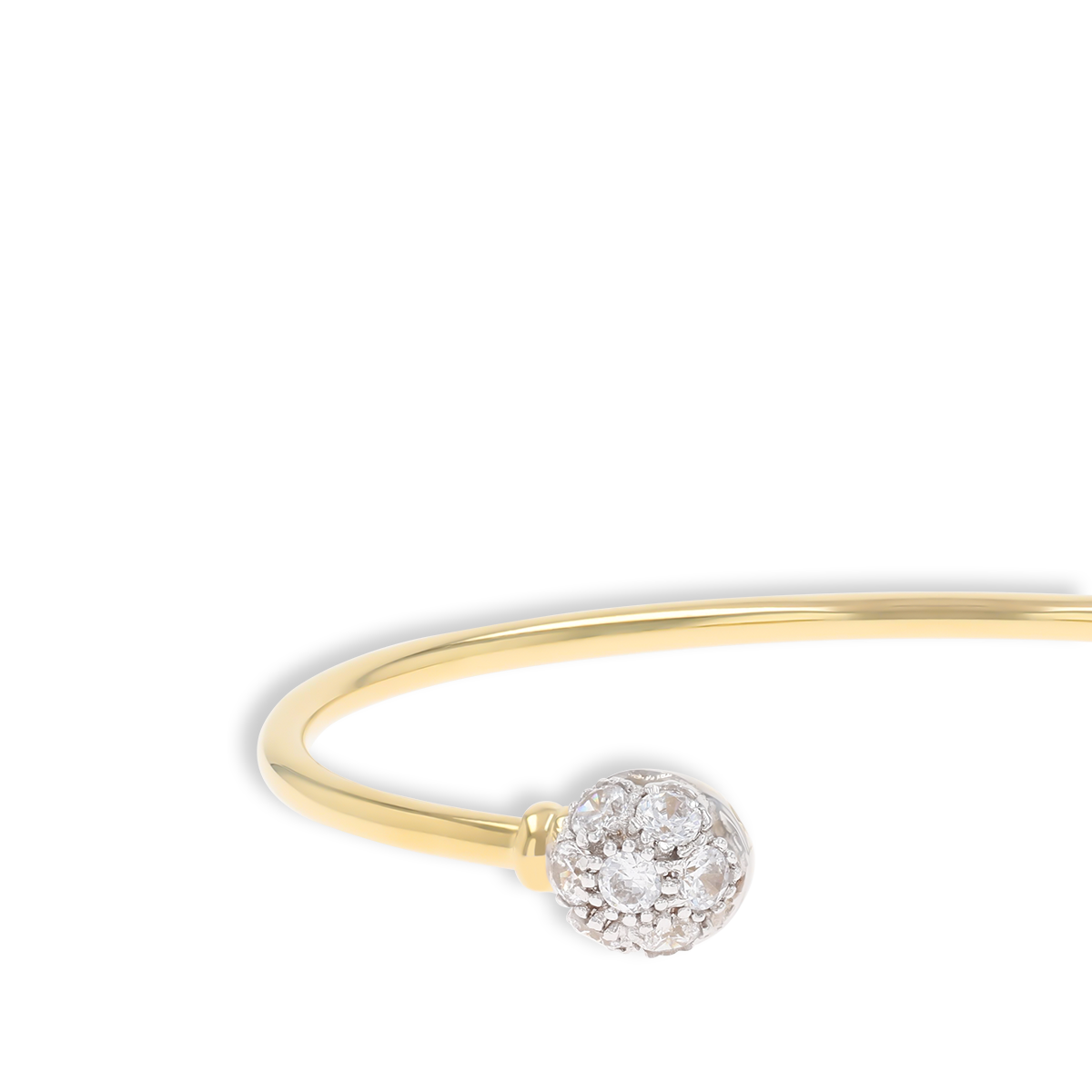 9ct Yellow Gold Cubic Zirconia Solid Torque Baby Bangle