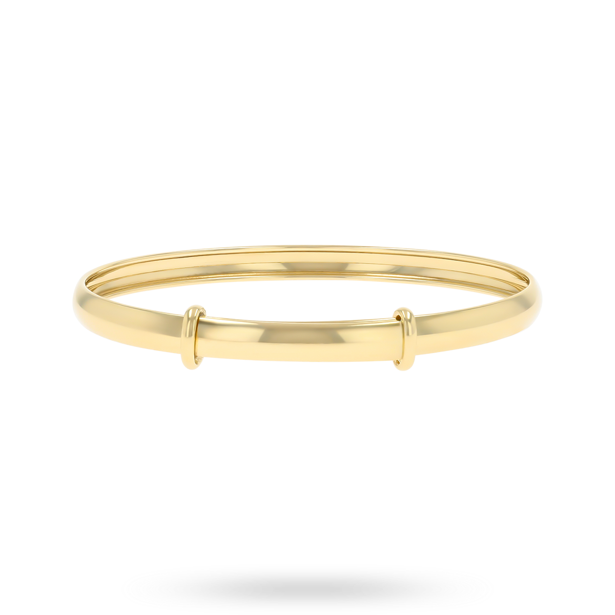 9ct Yellow Gold 3.9mm Plain D-Shape Expandable Baby Bangle