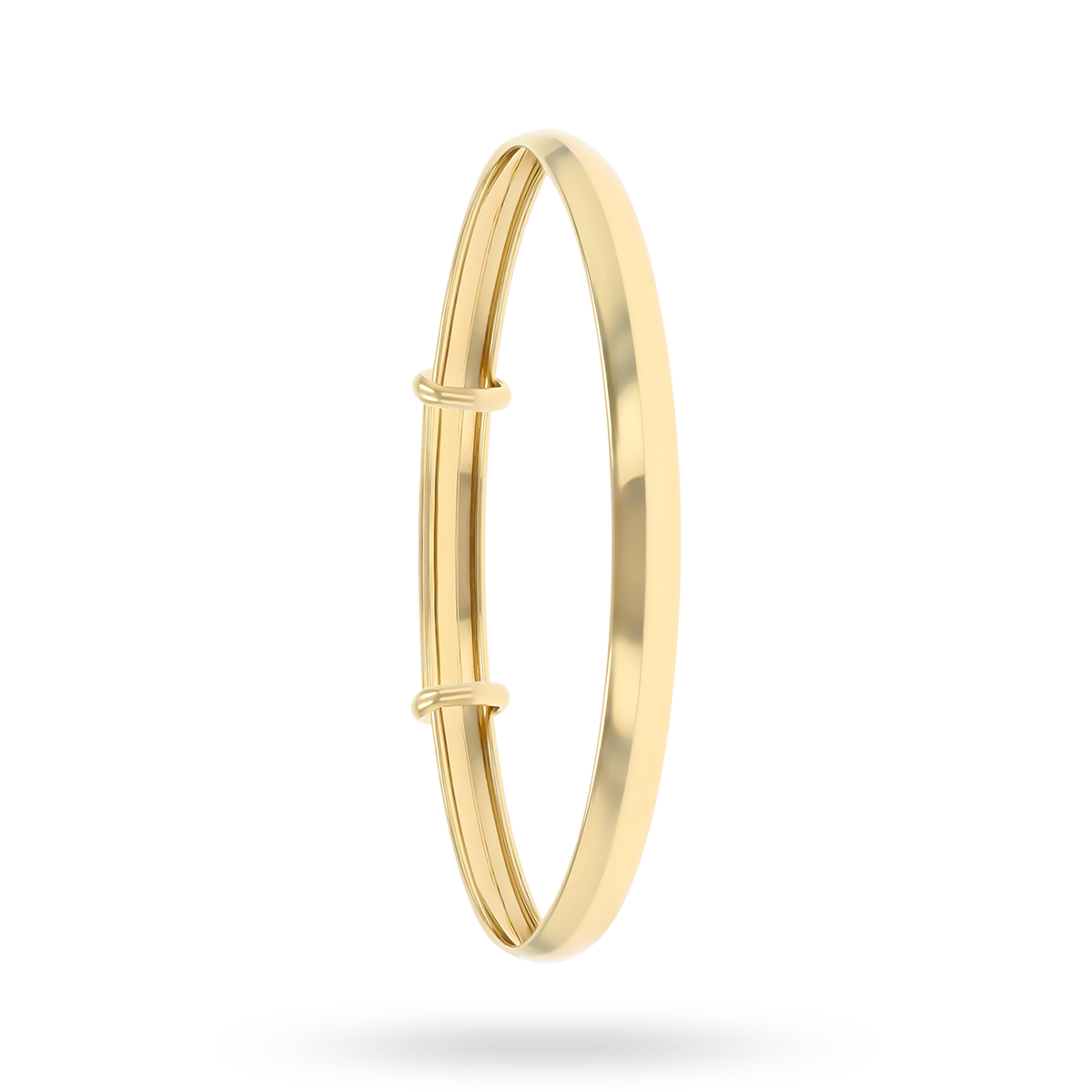 9ct Yellow Gold 3.9mm Plain D-Shape Expandable Baby Bangle
