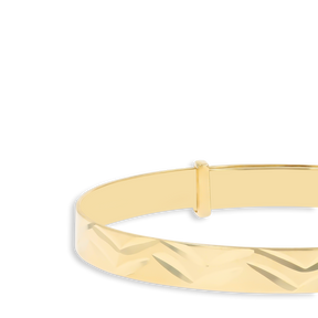 9ct Yellow Gold 5mm Diamond Cut Expandable Baby Bangle