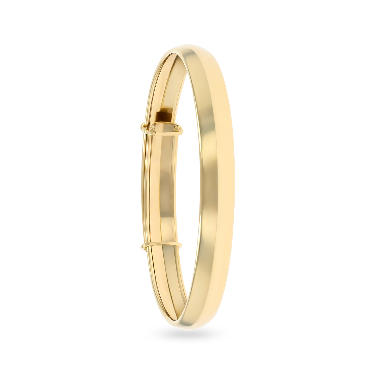 9ct Yellow Gold 5.9mm Plain D-Shape Expandable Baby Bangle