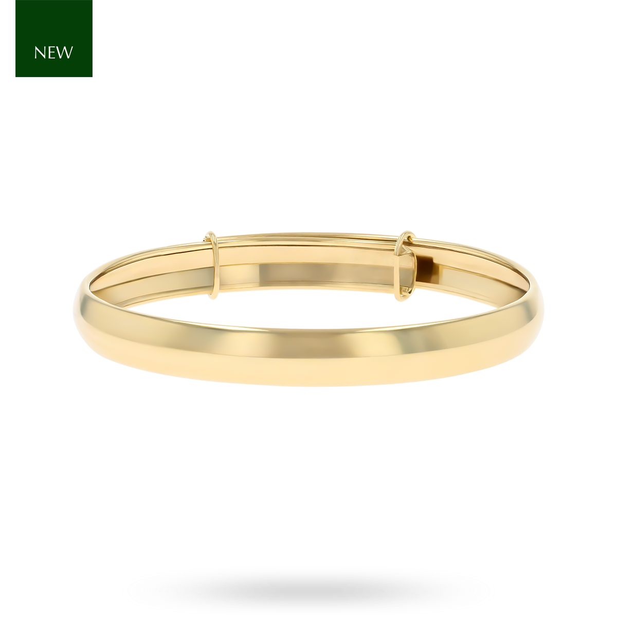 9ct Yellow Gold 5.9mm Plain D-Shape Expandable Baby Bangle