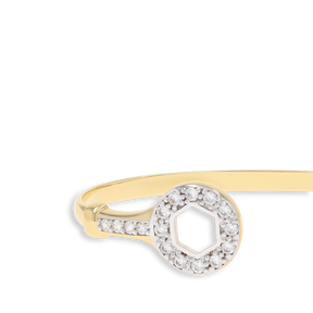 9ct Yellow Gold Cubic Zirconia Spanner Solid Torque Baby Bangle