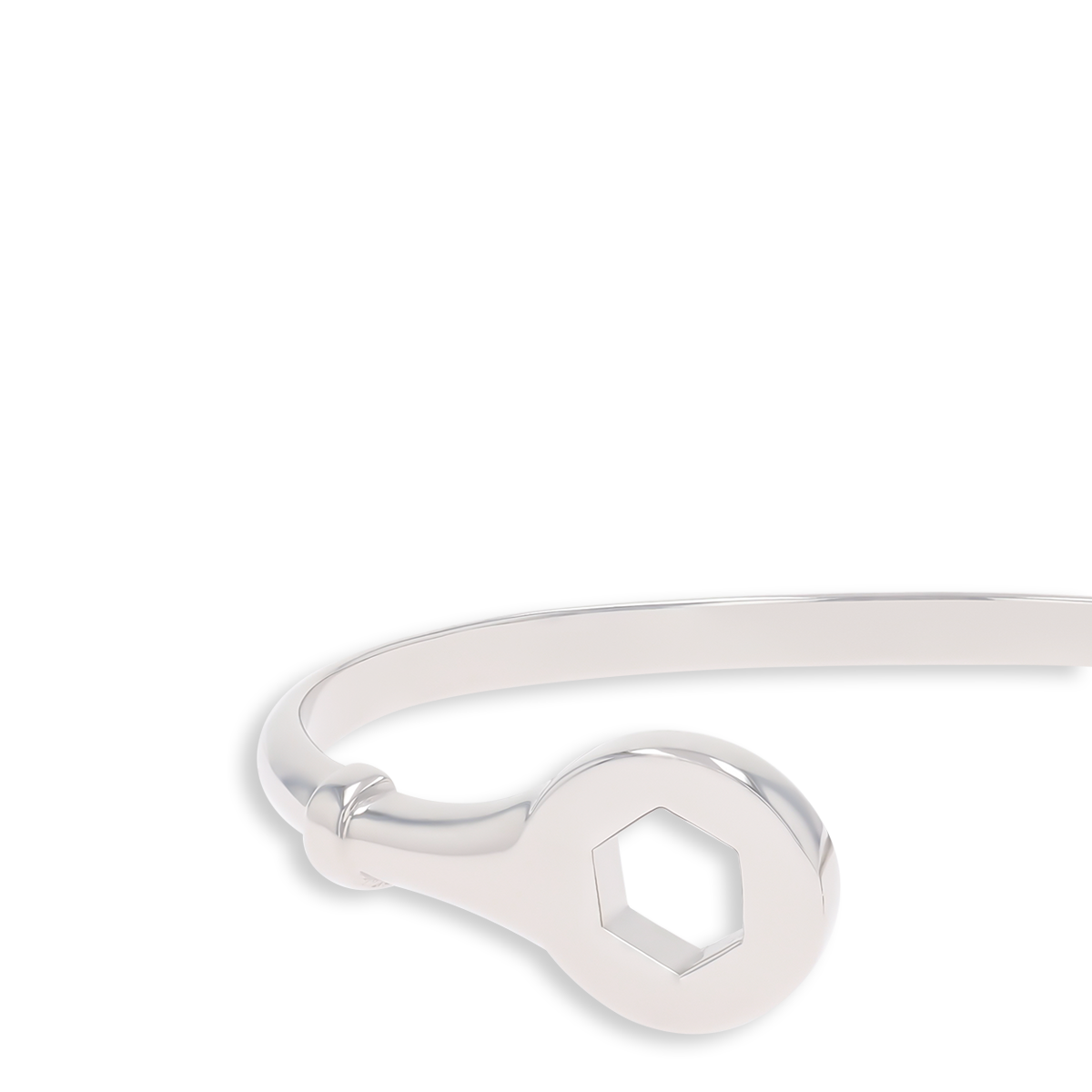 Sterling Silver Plain Spanner Torque Baby Bangle